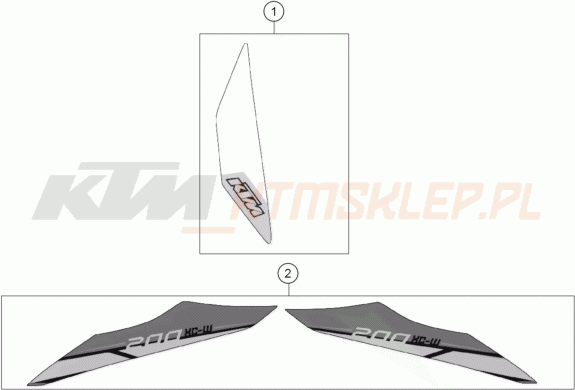 Schemat "naklejki" do KTM 200 XC-W