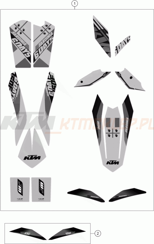 Schemat "naklejki" do KTM 450 EXC SIX DAYS