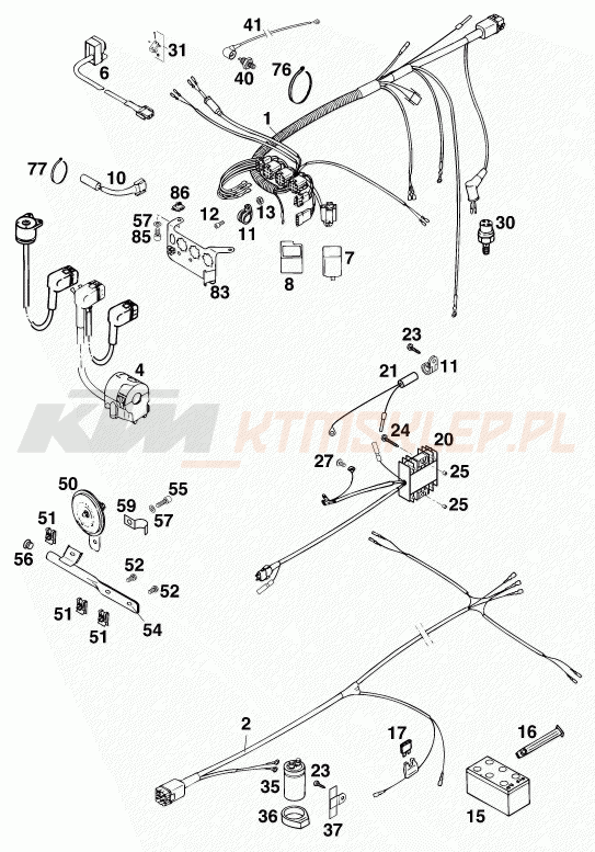 Schemat "wiązka elektryczna" do KTM 400 DUKE/ 20kW