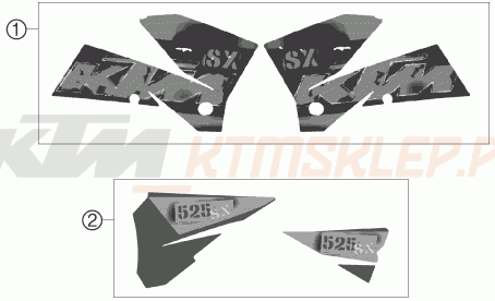 Schemat "naklejki" do KTM 525 SX