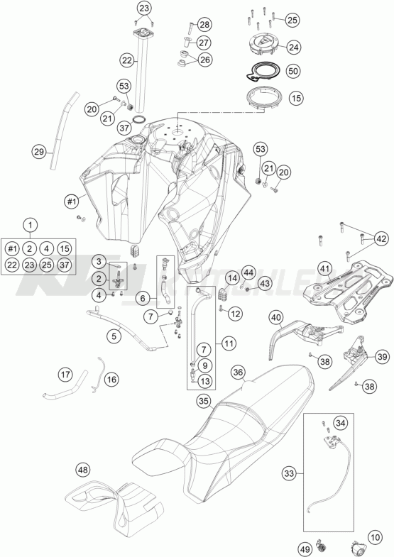 Schemat "TANK, SEAT" do KTM 1090 Adventure R