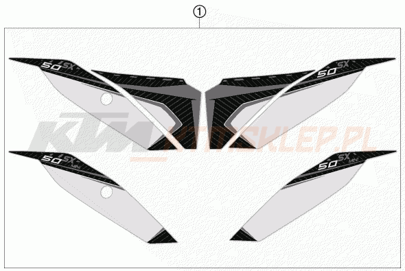 Schemat "naklejki" do KTM 50 SX MINI