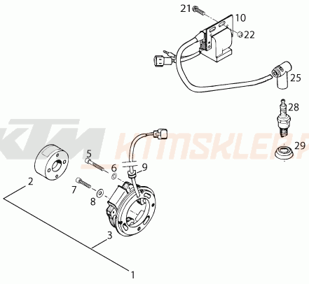 Schemat "układ zapłonowy" do KTM 125 EXC M/Ö