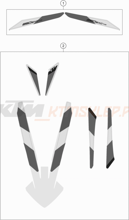 Schemat "naklejki" do KTM 250 EXC SIX DAYS TPI