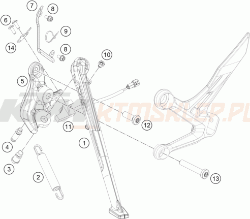 Schemat "stopki postojowe" do KTM 890 Duke R