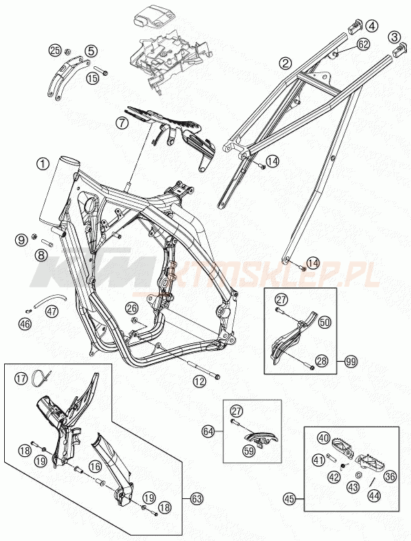 Schemat "rama" do KTM 250 SX