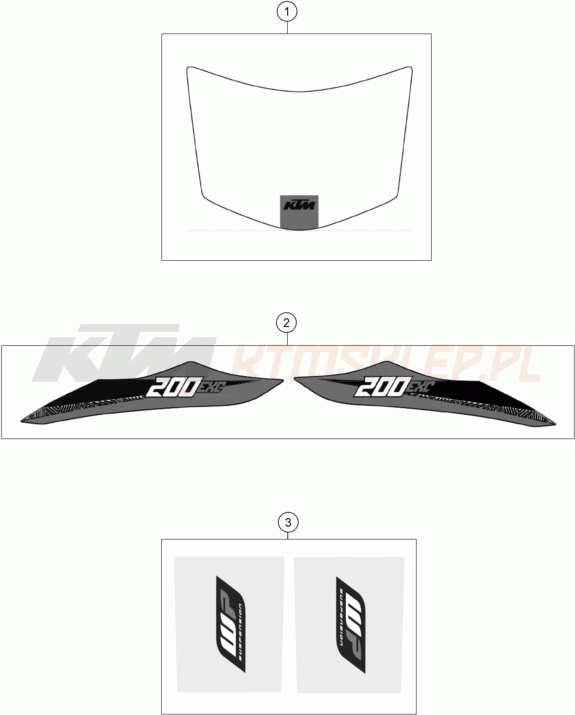 Schemat "naklejki" do KTM 200 EXC