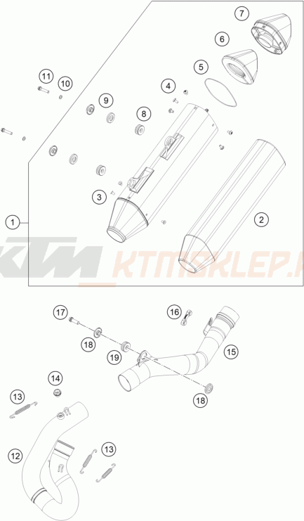Schemat "układ wydechowy" do KTM 450 XCF-W