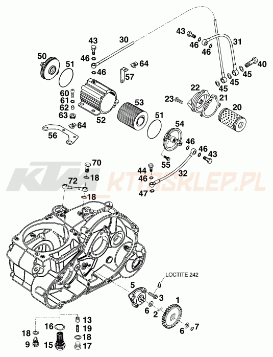 Schemat "smarowanie silnika" do KTM 620 SUPER-COMP 4T