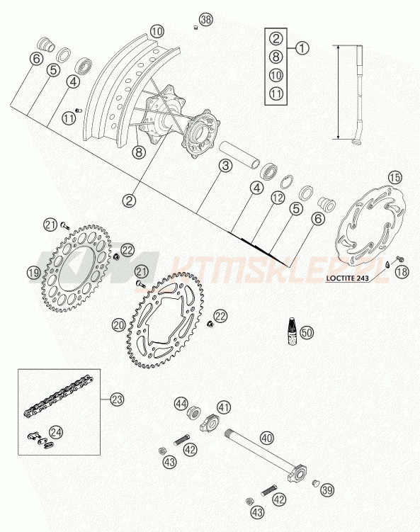 Schemat "koło tył" do KTM 660 SUPERMOTO FACTORY REPL.