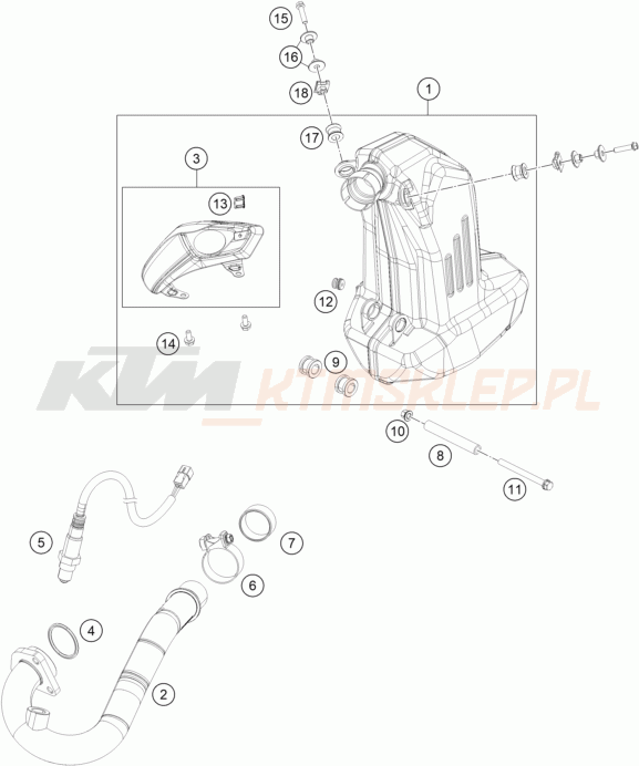Schemat "układ wydechowy" do KTM 200 DUKE