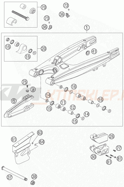 Schemat "wahacz" do KTM 400 EXC-G RACING