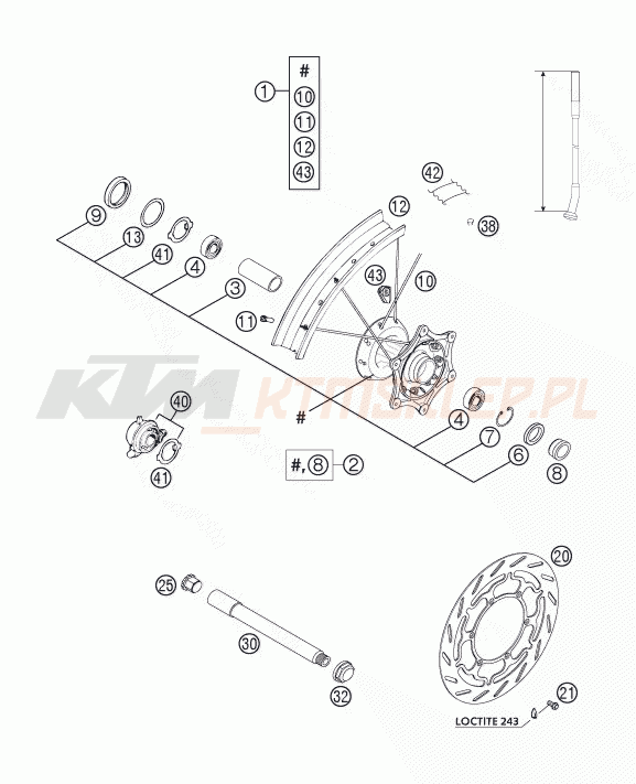 Schemat "koło przód" do KTM 400 LS-E