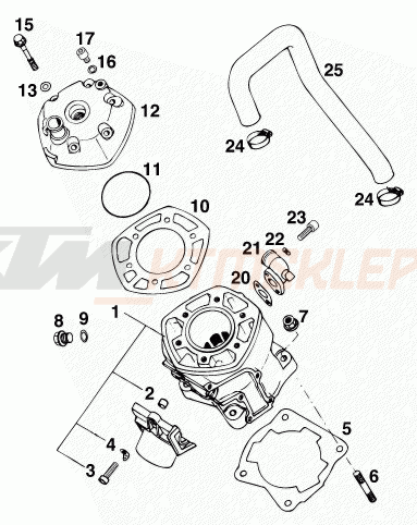 Schemat "cylinder" do KTM 125 EXC M/Ö