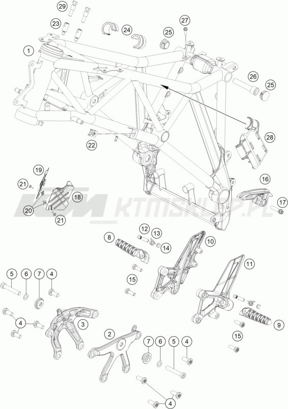 Schemat "rama" do KTM 1290 Super Duke GT