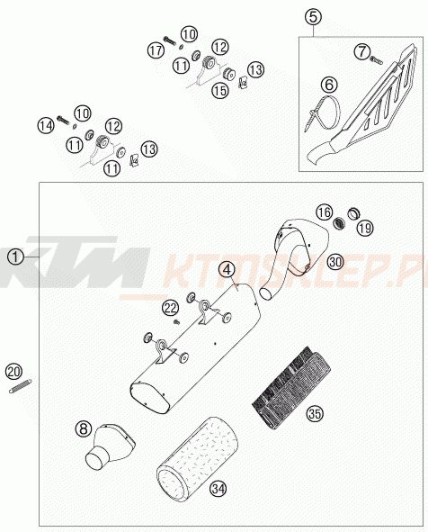 Schemat "układ wydechowy" do KTM 400 EXC FACTORY RACING