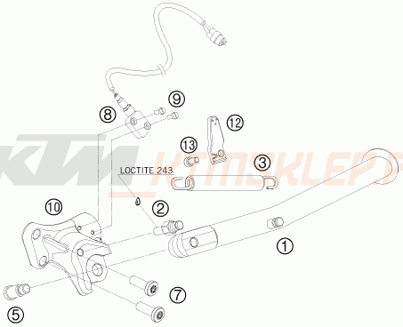 Schemat "stopki postojowe" do KTM 990 SUPERMOTO T