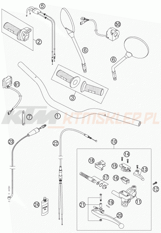 Schemat "kierownica i osprzęt" do KTM 950 SUPERENDURO R