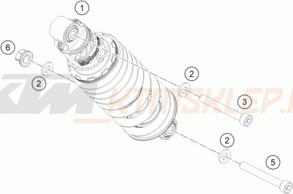 Schemat "amortyzator tył" do KTM 125 DUKE