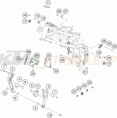 Schemat "rama" do KTM 390 DUKE