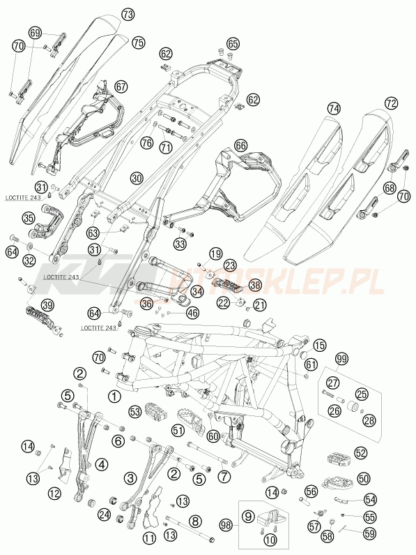 Schemat "rama" do KTM 990 SUPERMOTO T