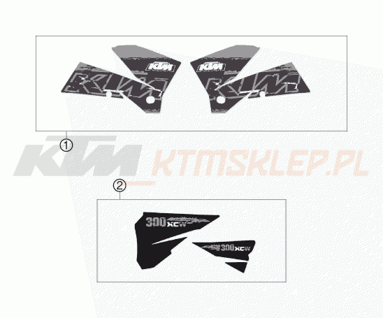 Schemat "naklejki" do KTM 300 XC-W
