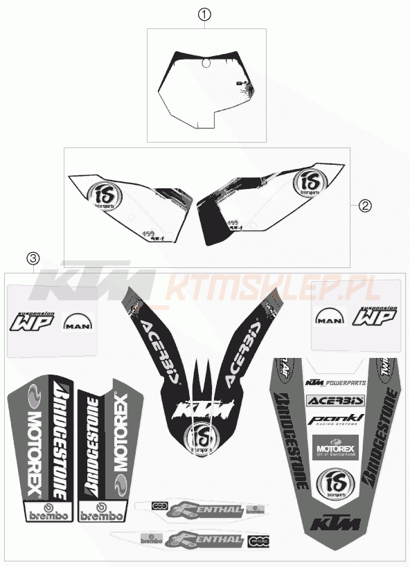 Schemat "naklejki" do KTM 450 SX-F