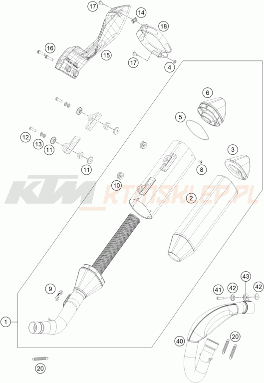 Schemat "układ wydechowy" do KTM RC4 R