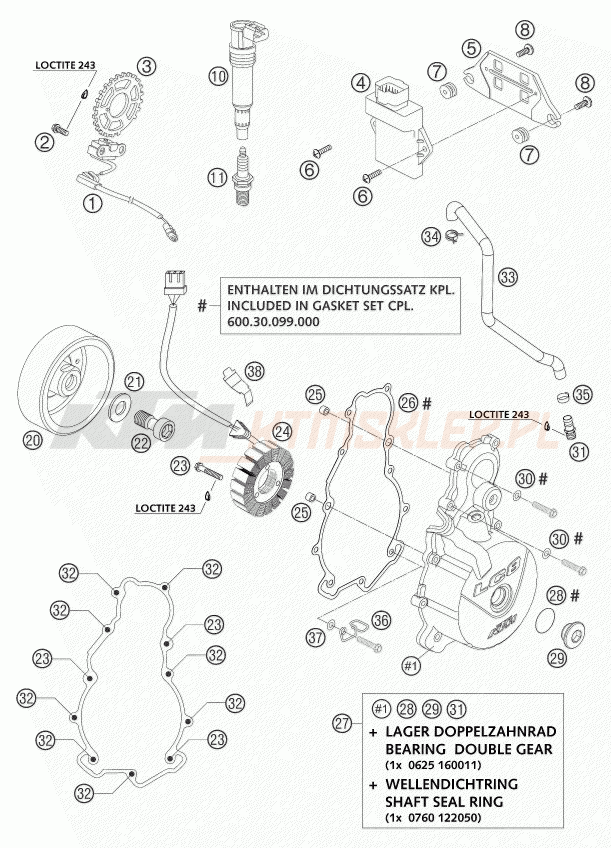 Schemat "układ zapłonowy" do KTM 950 ADVENTURE LOW