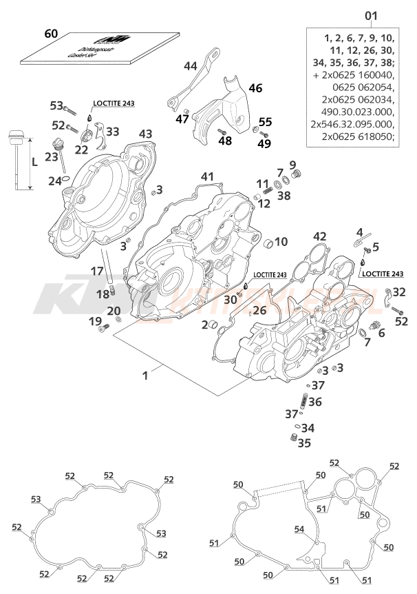 Schemat "kartery" do KTM 250 EXC RACING