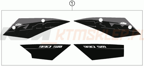 Schemat "naklejki" do KTM 990 SUPERMOTO