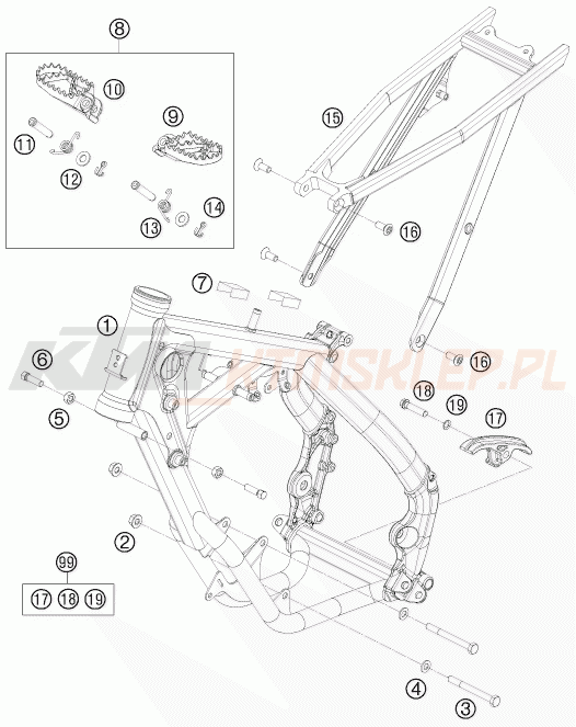 Schemat "rama" do KTM 65 SX