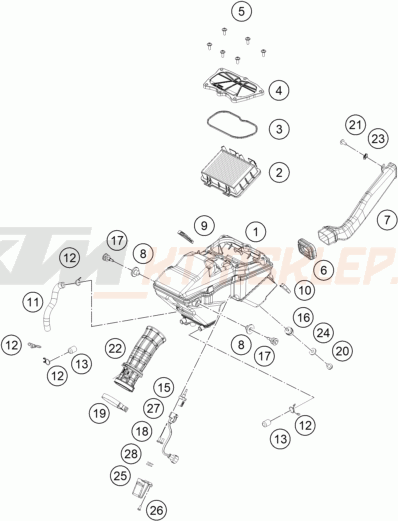 Schemat "filtr powietrza" do KTM 200 DUKE, W/O ABS