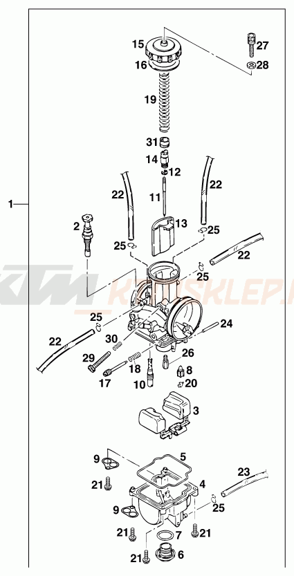Schemat "gaźnik" do KTM 300 EXC M/Ö