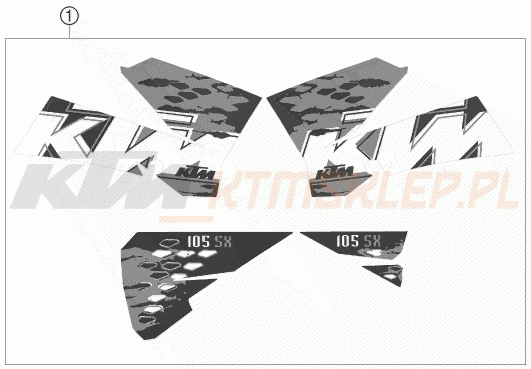 Schemat "naklejki" do KTM 105 SX