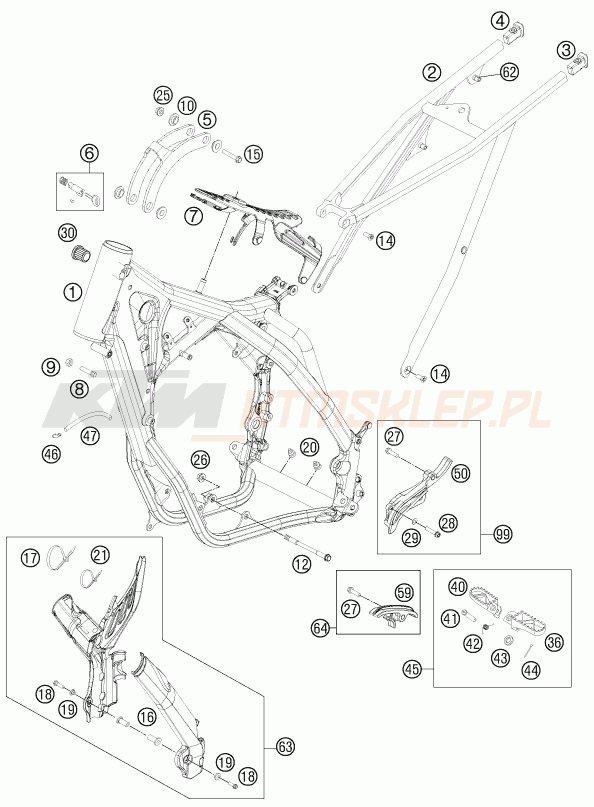 Schemat "rama" do KTM 250 EXC SIX-DAYS