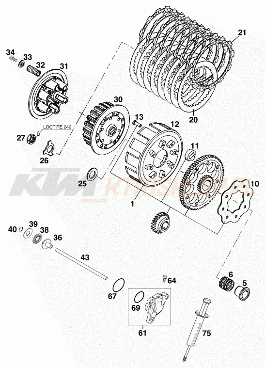 Schemat "sprzęgło" do KTM 300 EXC 12lt