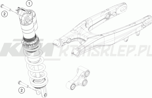 Schemat "amortyzator tył" do KTM 250 SX