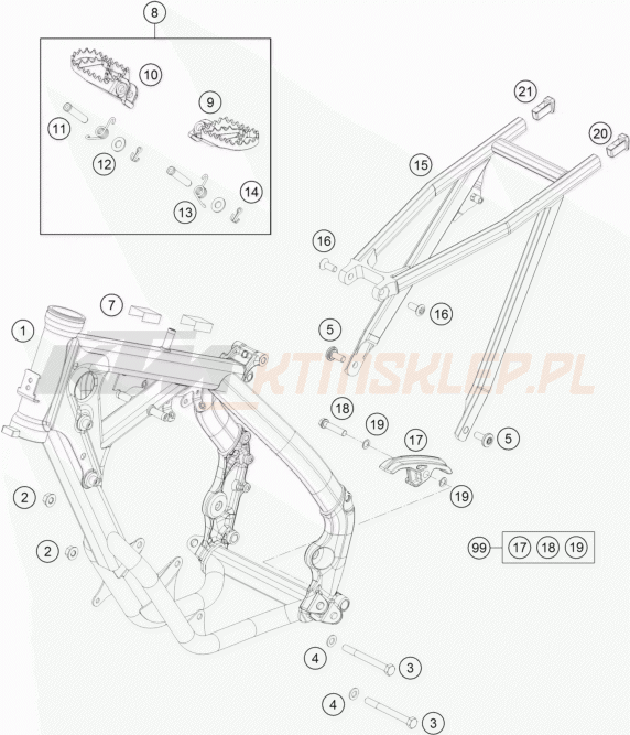 Schemat "rama" do KTM 65 SX