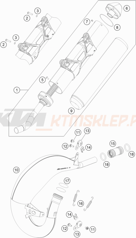 Schemat "układ wydechowy" do KTM 125 XC-W
