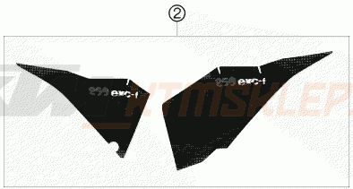 Schemat "naklejki" do KTM 250 EXC-F