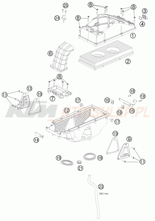 Schemat "filtr powietrza" do KTM 990 SUPERMOTO T ABS