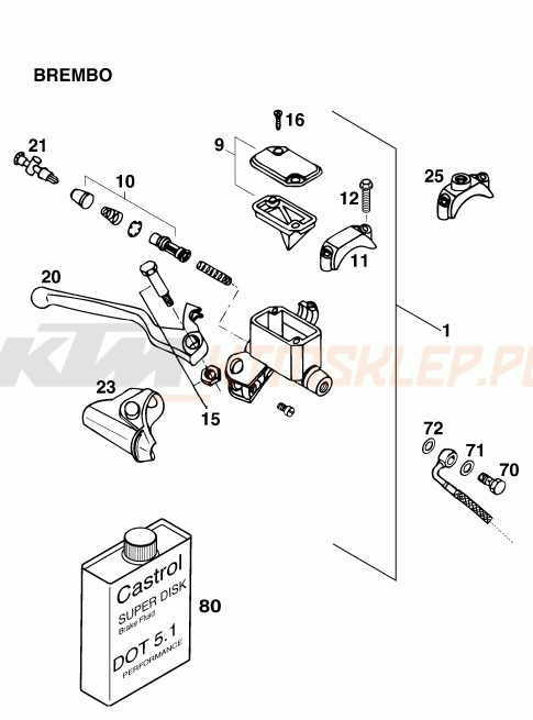 Schemat "przedni hamulec" do KTM 360 EXC M/Ö