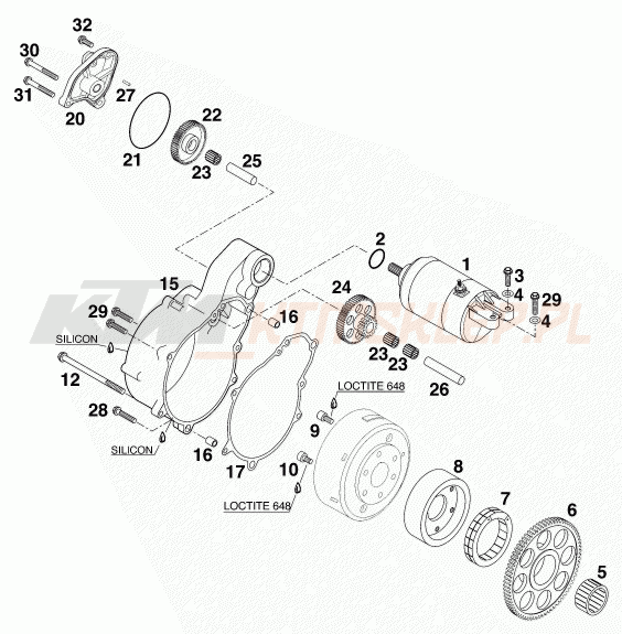 Schemat "rozrusznik" do KTM 640 LC 4