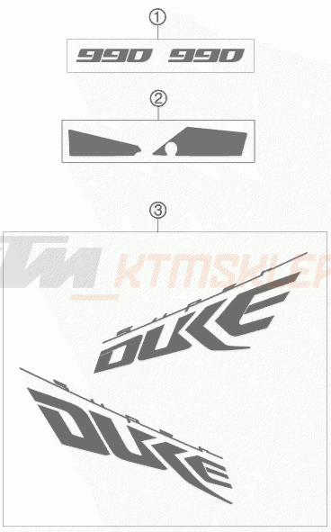 Schemat "naklejki" do KTM 990 SUPER DUKE