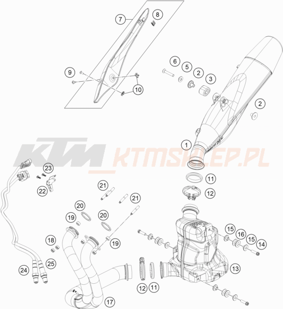 Schemat "układ wydechowy" do KTM 790 Duke