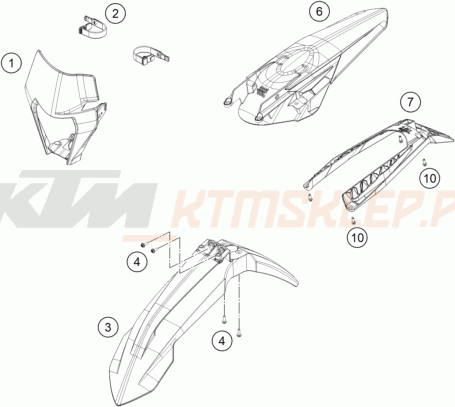 Schemat "czasza, błotniki" do KTM 300 XC-W ERZBERGRODEO