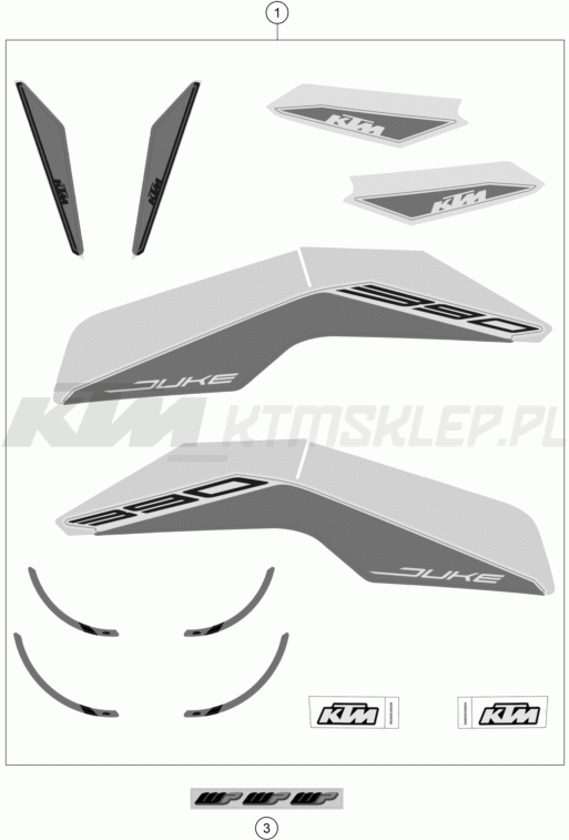 Schemat "naklejki" do KTM 390 DUKE