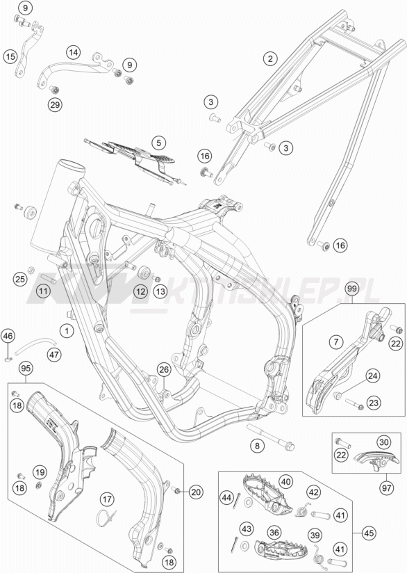 Schemat "rama" do KTM 150 XC-W