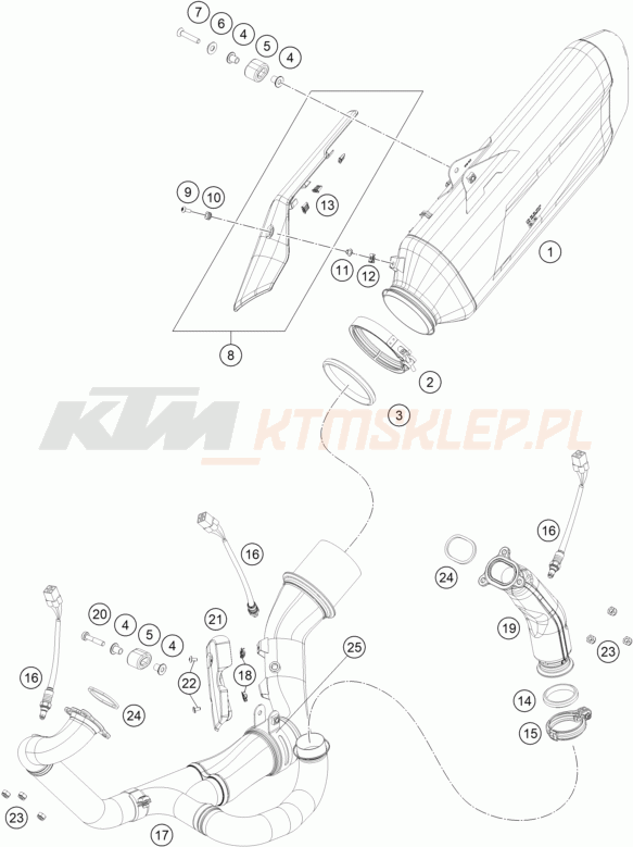 Schemat "układ wydechowy" do KTM 1290 SUPER ADVENTURE R OT